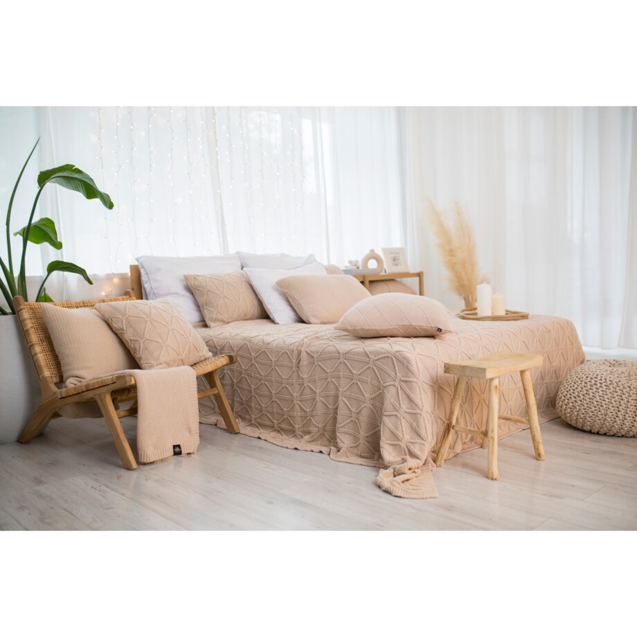 Poszewka rustykalna podłużna beżowa, 40 x 60 cm, La Manta