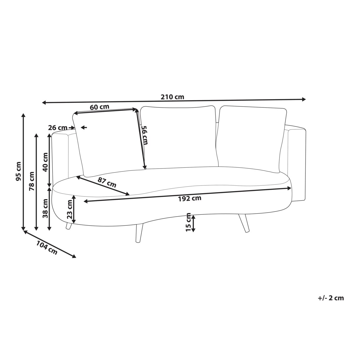 Sofa ogrodowa dla 3 osób PARORI Lewostronny Beżowy