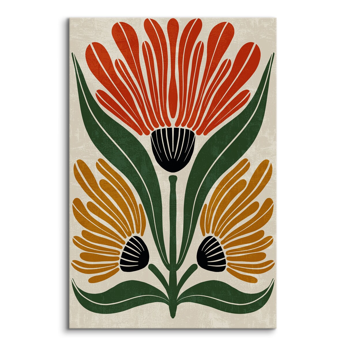 Obraz Abstrakcyjny Bukiet Czerwono-Pomarańczowy 80x120cm