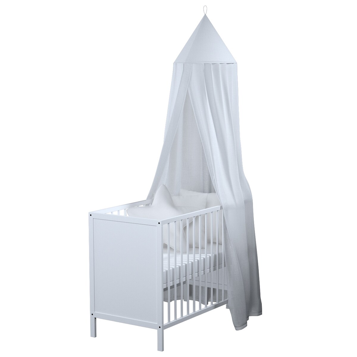 Baldachim do łóżeczka, prześwitująca, biała, fi 50cmx230cm, Sweet Secret