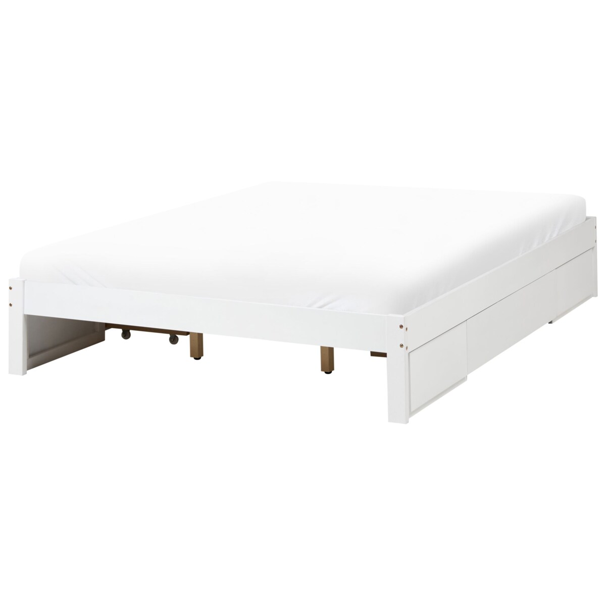 Łóżko z szufladami bez zagłówka Drewno GIAT 180 x 200 cm Biały