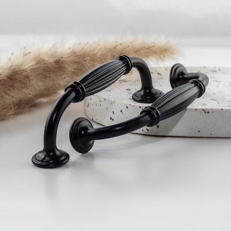 10x Uchwyt do mebli czarny zestaw uchwytów meblowych klasyczny 128 mm