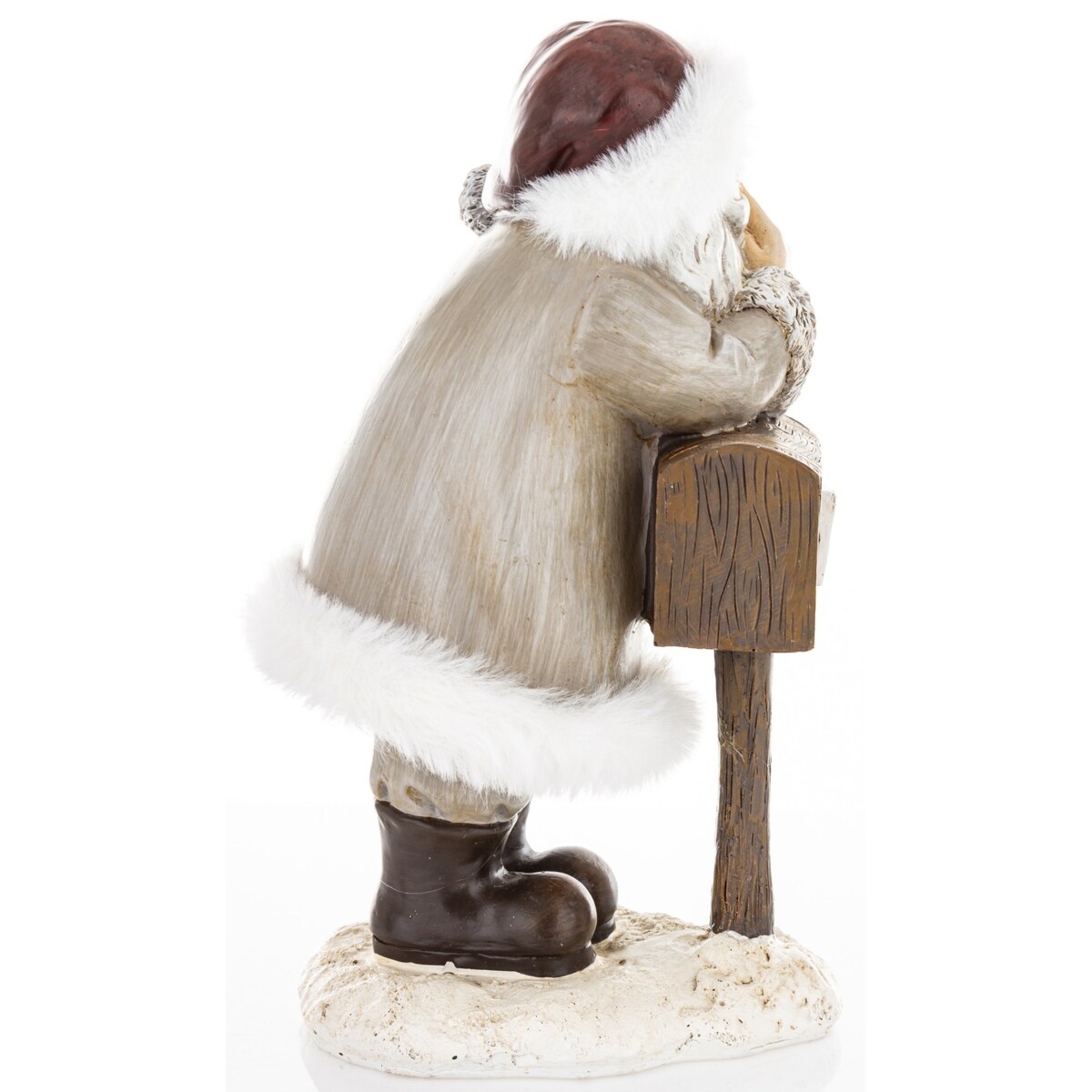 Figurka świąteczna Święty Mikołaj 21x11x12 cm SEDUTA-2 przy skrzynce pocztowej