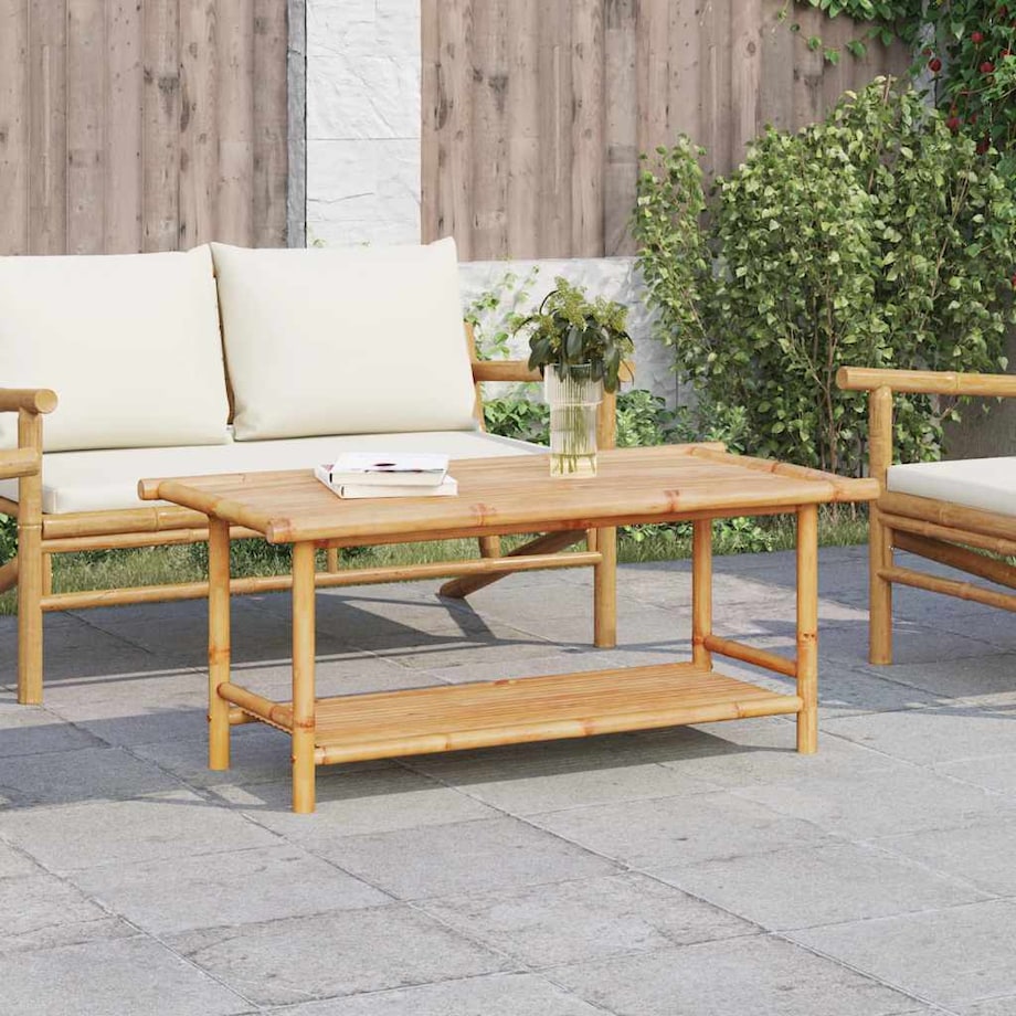 vidaXL Stolik kawowy, 110x55x45 cm, bambusowy
