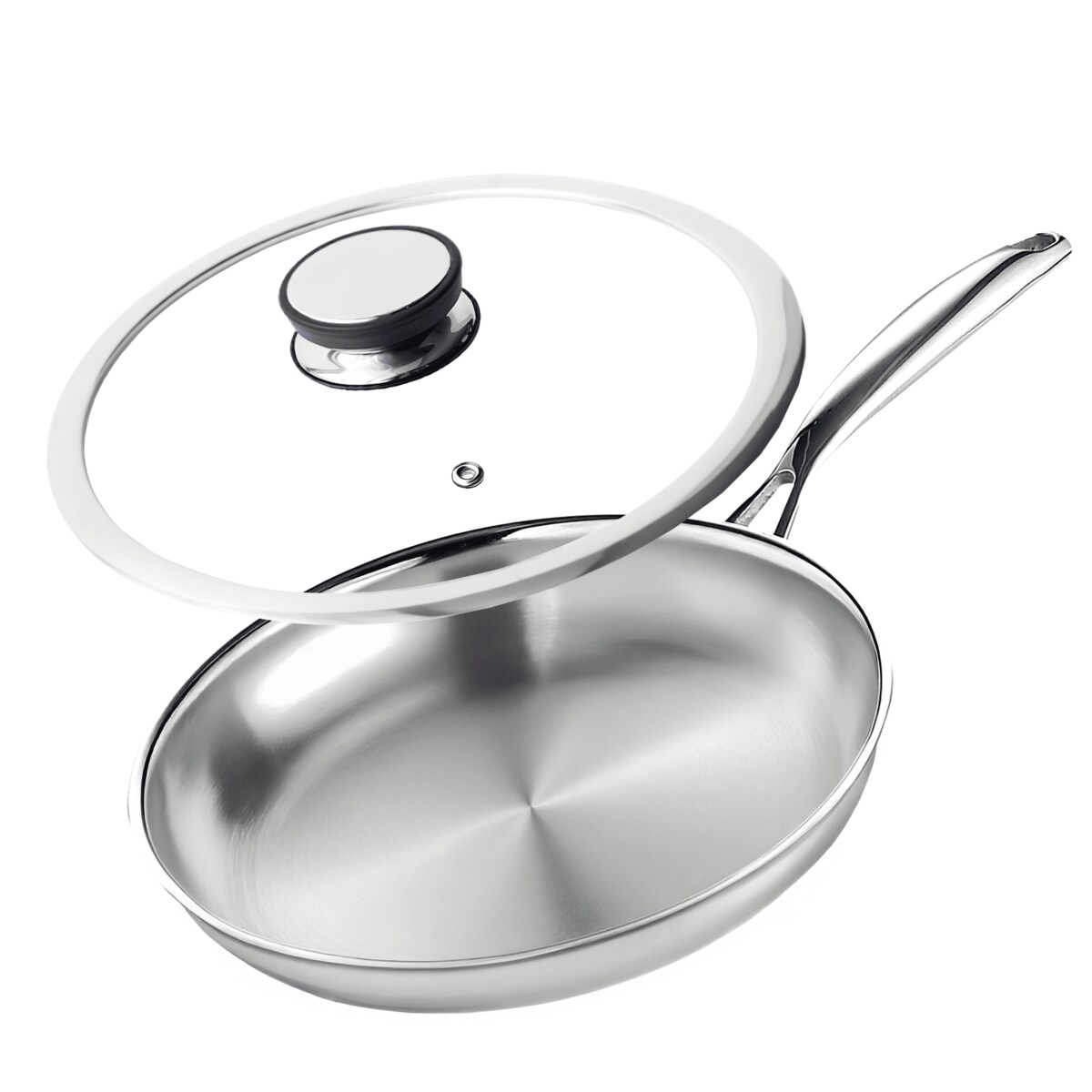 Profesjonalna patelnia stalowa Hikari 28 cm z pokrywką Na indukcje Na gaz Nierdzewna