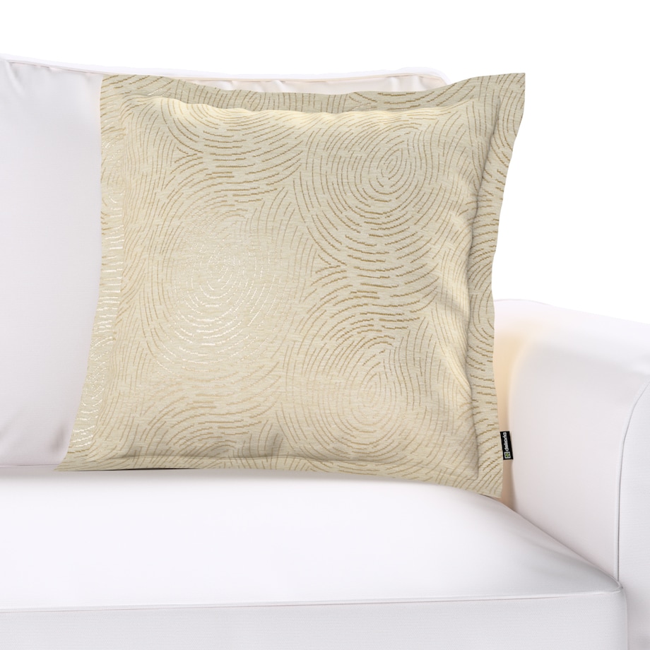Poszewka Mona na poduszkę 45x45 beżowo-złoty wzór
