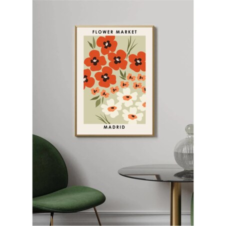 Poster Story, Plakat, Obraz - Flower Market Madrid, wymiary 21 x 30 cm