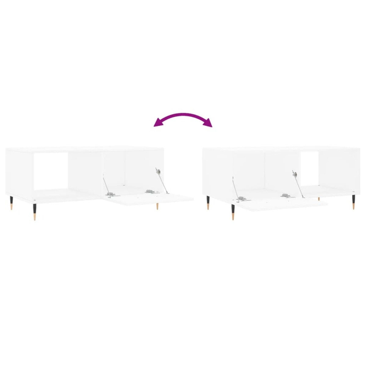 vidaXL Stolik kawowy, biały, 90x50x40 cm, materiał drewnopochodny