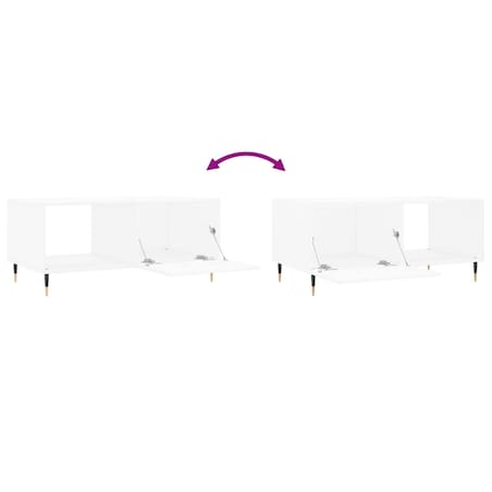 vidaXL Stolik kawowy, biały, 90x50x40 cm, materiał drewnopochodny