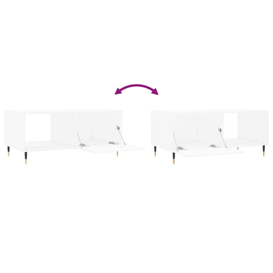 vidaXL Stolik kawowy, biały, 90x50x40 cm, materiał drewnopochodny