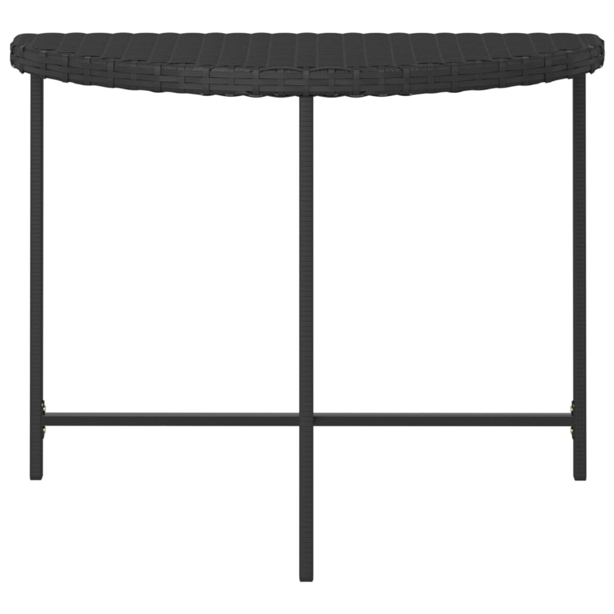 vidaXL Stolik ogrodowy, czarny, 100x50x75 cm, rattan PE