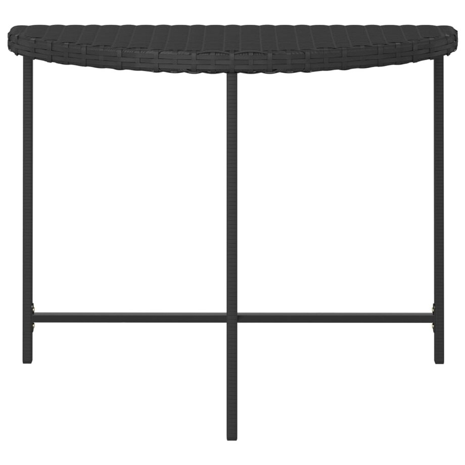 vidaXL Stolik ogrodowy, czarny, 100x50x75 cm, rattan PE