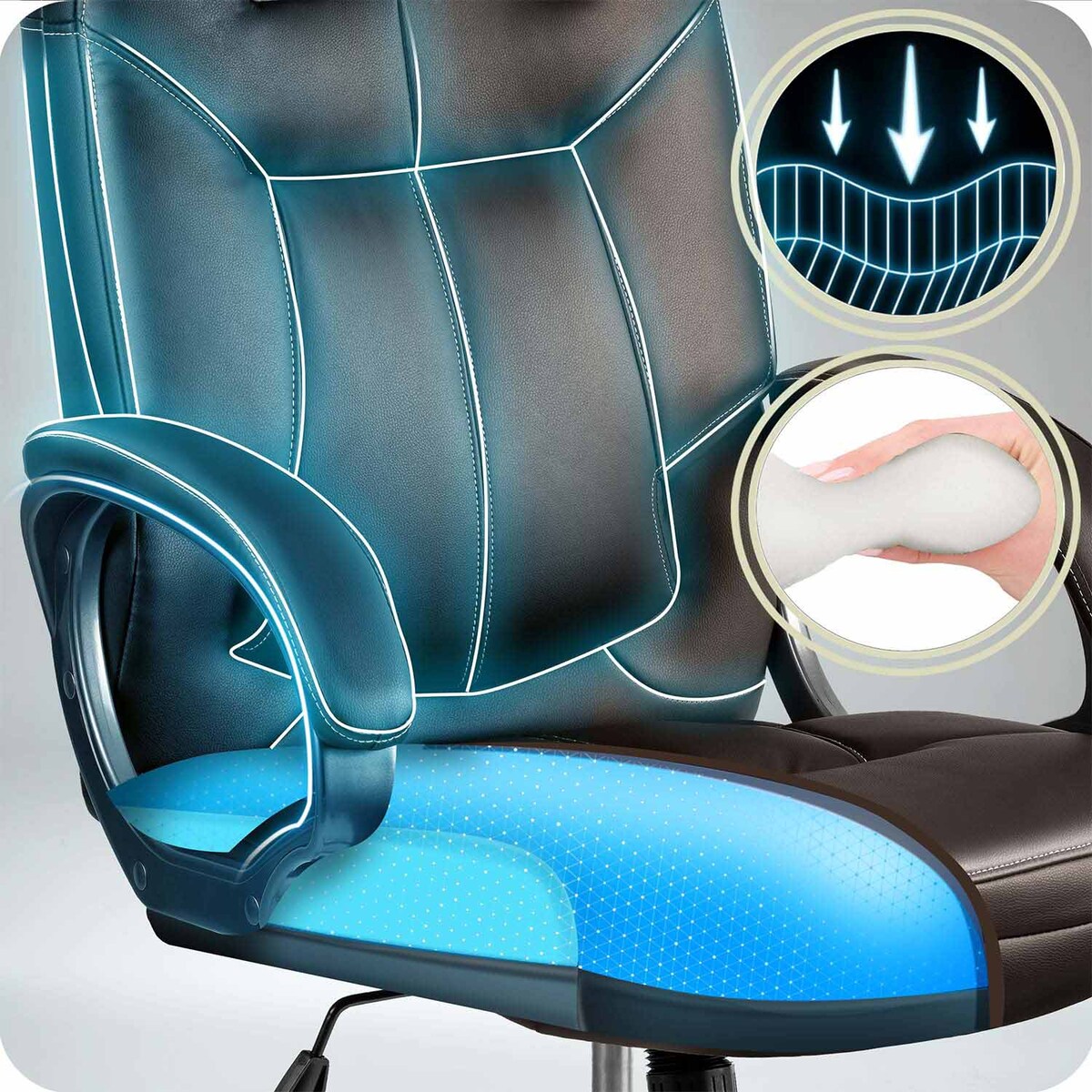 Fotel biurowy Sofotel 355 ciemny brąz - dark brown