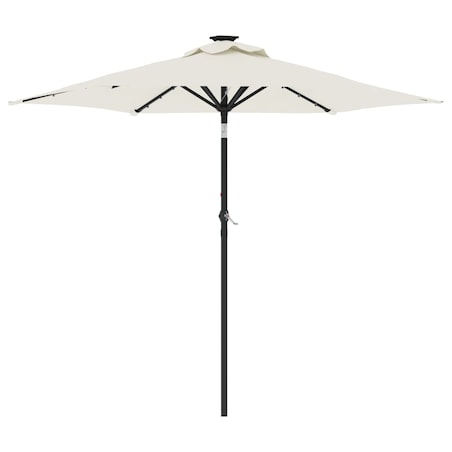 vidaXL Parasol ogrodowy z LED, stalowy słupek, biały, 225x225x212 cm