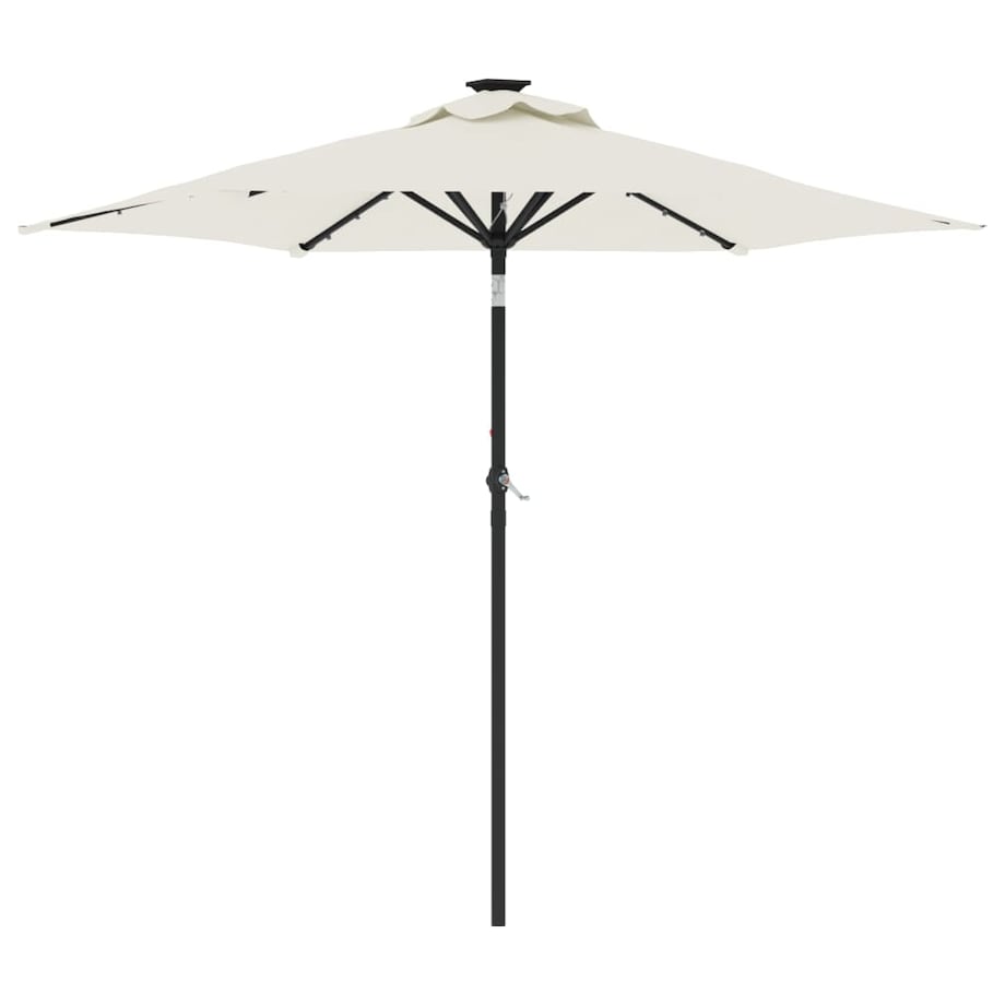 vidaXL Parasol ogrodowy z LED, stalowy słupek, biały, 225x225x212 cm