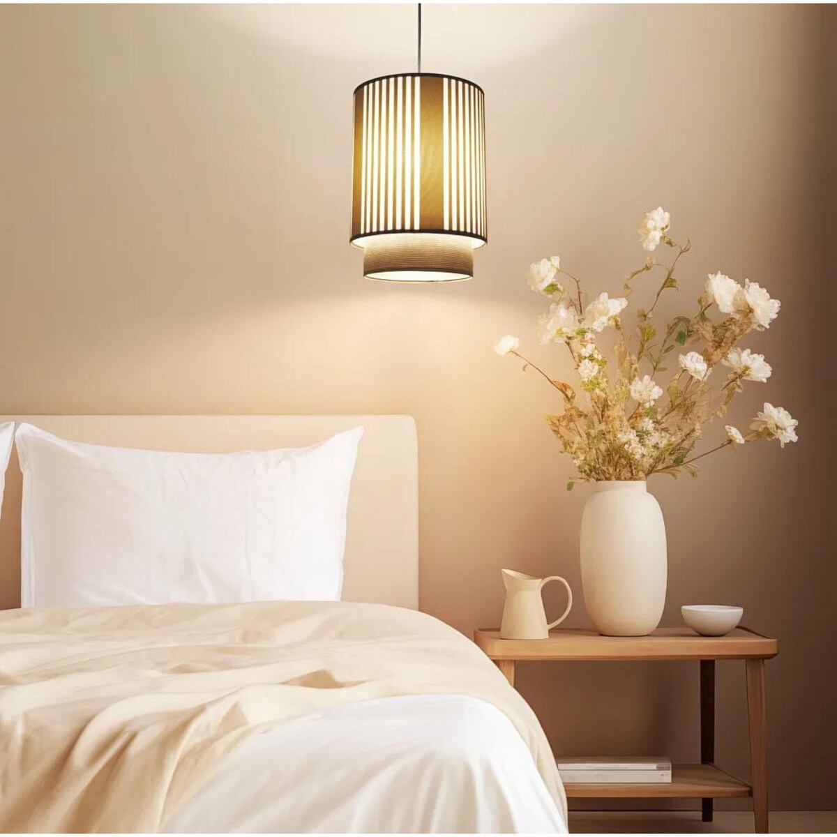 Lampa wisząca DUO LAMI LINE 25 kremowa/brązowa