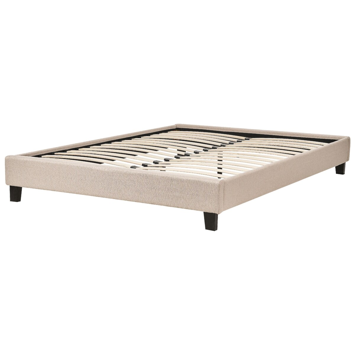 Łóżko tapicerowane bez zagłówka 140 x 200 cm beżowe ROANNE