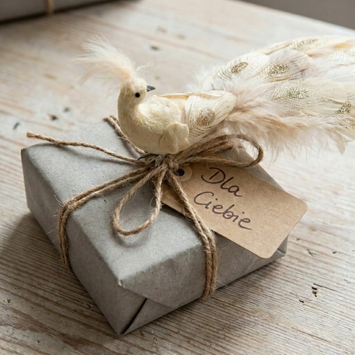 OZDOBA DEKORACJA PTAK PAW Z KLIPSEM ZAWIESZKA DEKORACYJNA 30cm NA FIRANKI