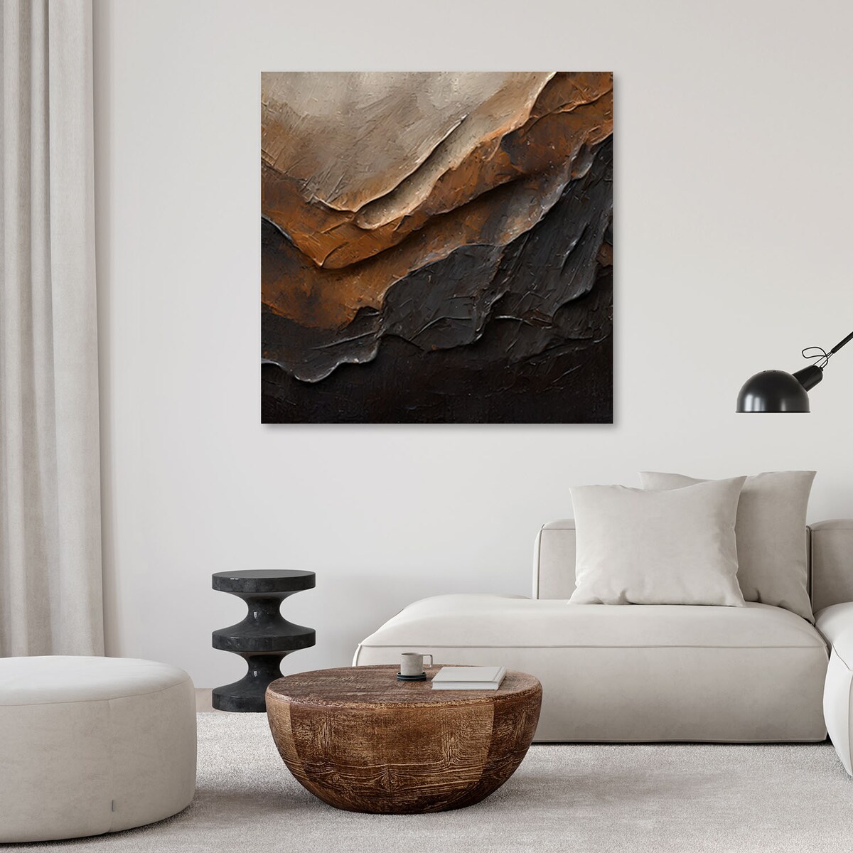 Obraz, Abstrakcja tekstura brązowa 3D 50x50cm