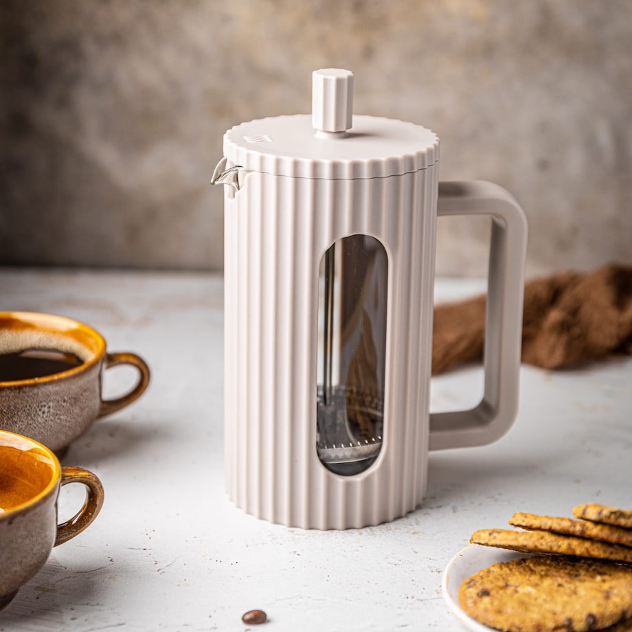 Zaparzacz do herbaty kawy szklany French Press 600 ml beżowy KLAUSBERG