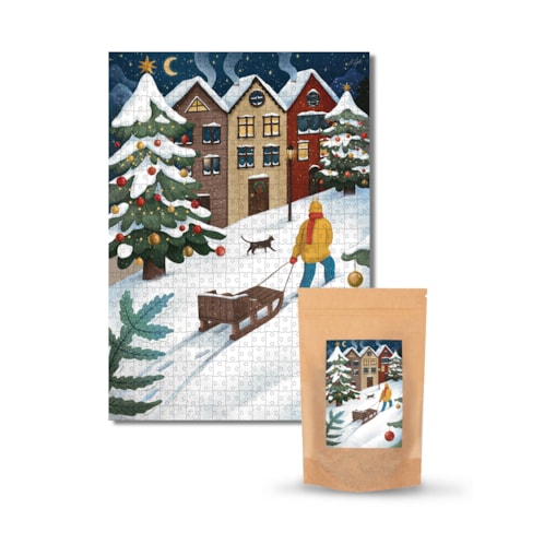 Muno Puzzle "Snowy Night" by Małgorzata Zych Puzzle 500 el. w eco woreczku