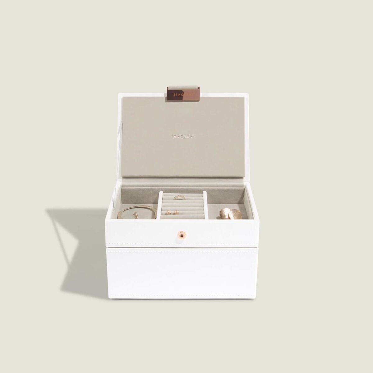 Szkatułka na biżuterię Stackers podwójna mini edycja Rose Gold