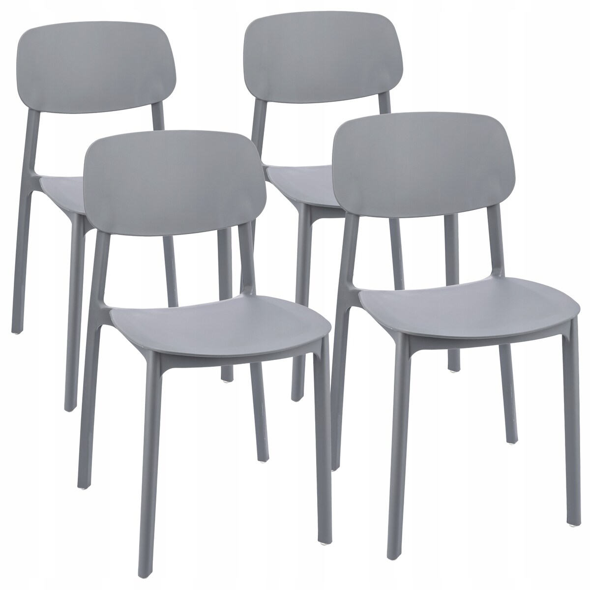 4 X Krzesło Do Jadalni Kuchni Stołu Zestaw Komplet Lara Szare
