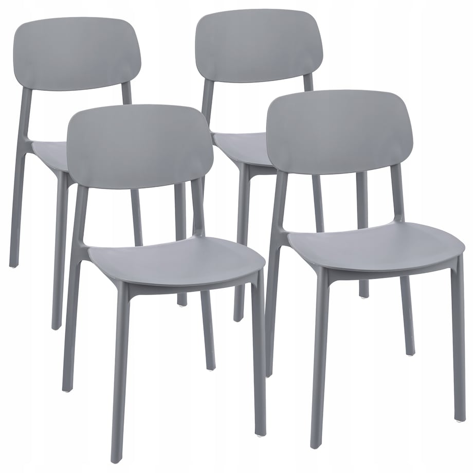 4 X Krzesło Do Jadalni Kuchni Stołu Zestaw Komplet Lara Szare