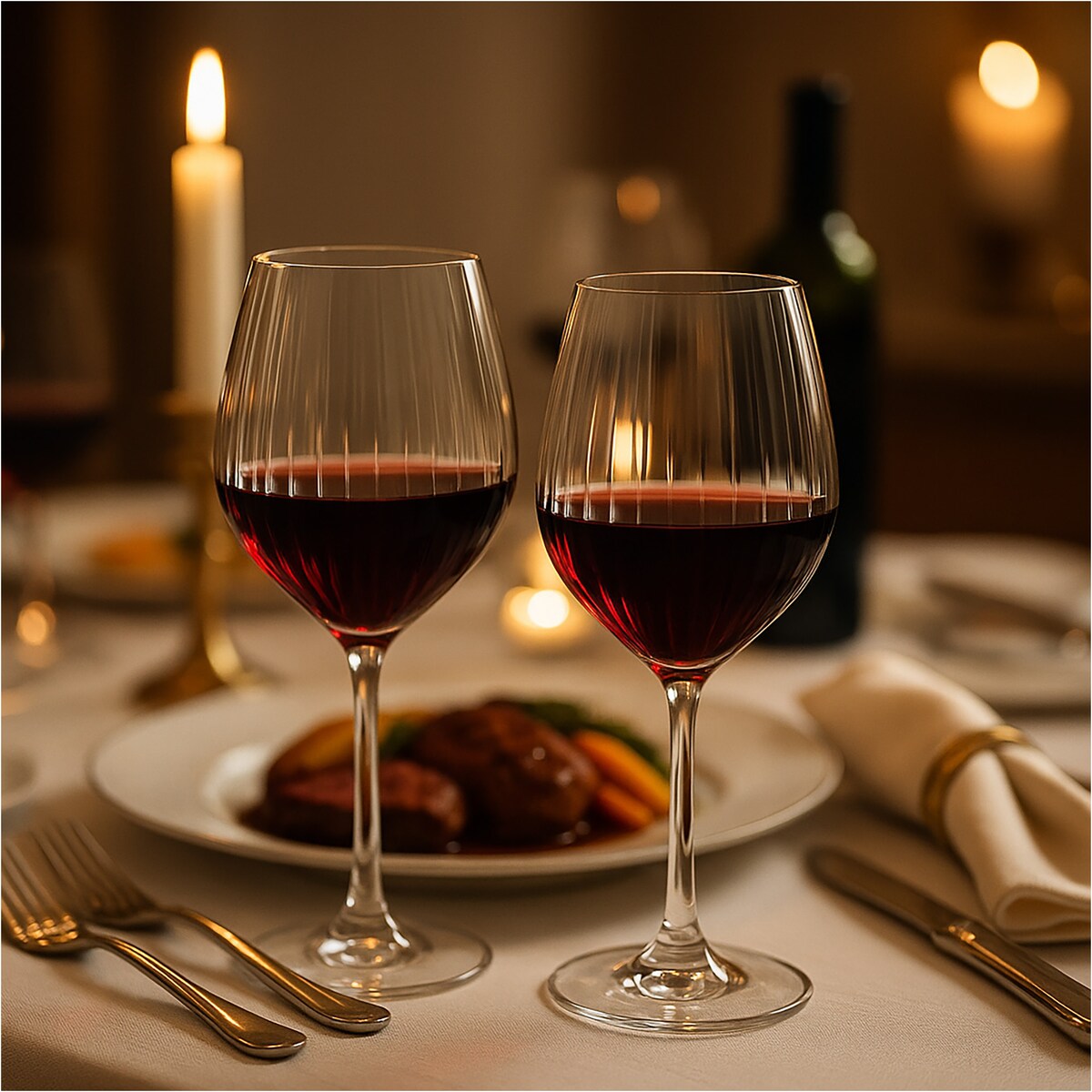 4X Kieliszki Do Wina Szampana Szklanki Eleganckie Szklane 500 Ml Zestaw