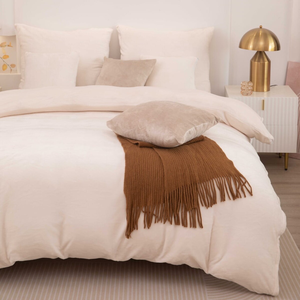 Kremowa Pościel MIŚ Z Mikrofibry 140x200 Cozy