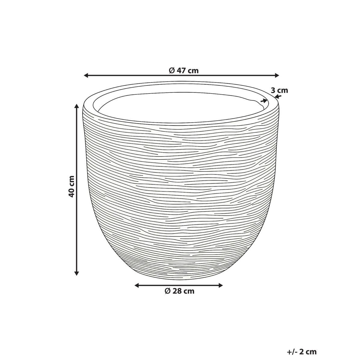 Doniczka LIXOURI 47 cm Jasnoszary