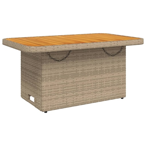 vidaXL Stół ogrodowy, beżowy, 90x55x71 cm, polirattan i akacja