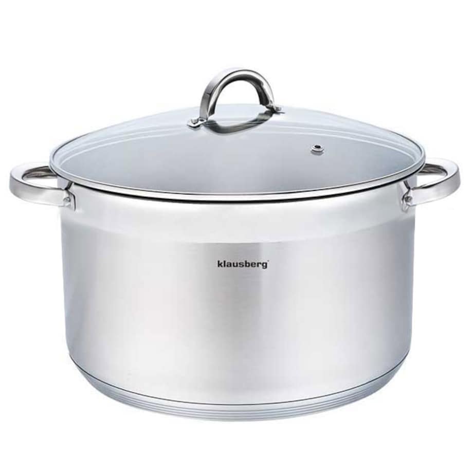 Garnek stalowy z pokrywką indukcja gaz 14L 32cm KLAUSBERG