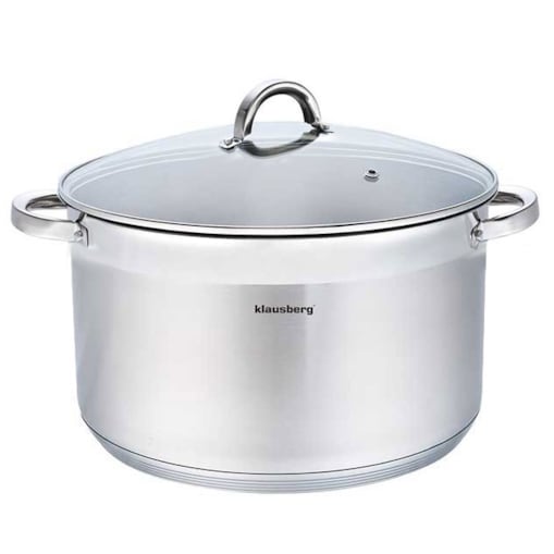 Garnek stalowy z pokrywką indukcja gaz 14L 32cm KLAUSBERG