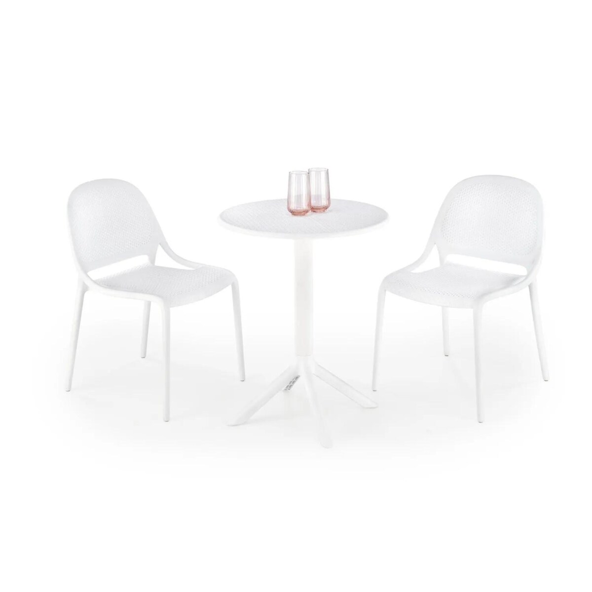 Stolik ogrodowy CALVO 60x60 biały z tworzywa PVC