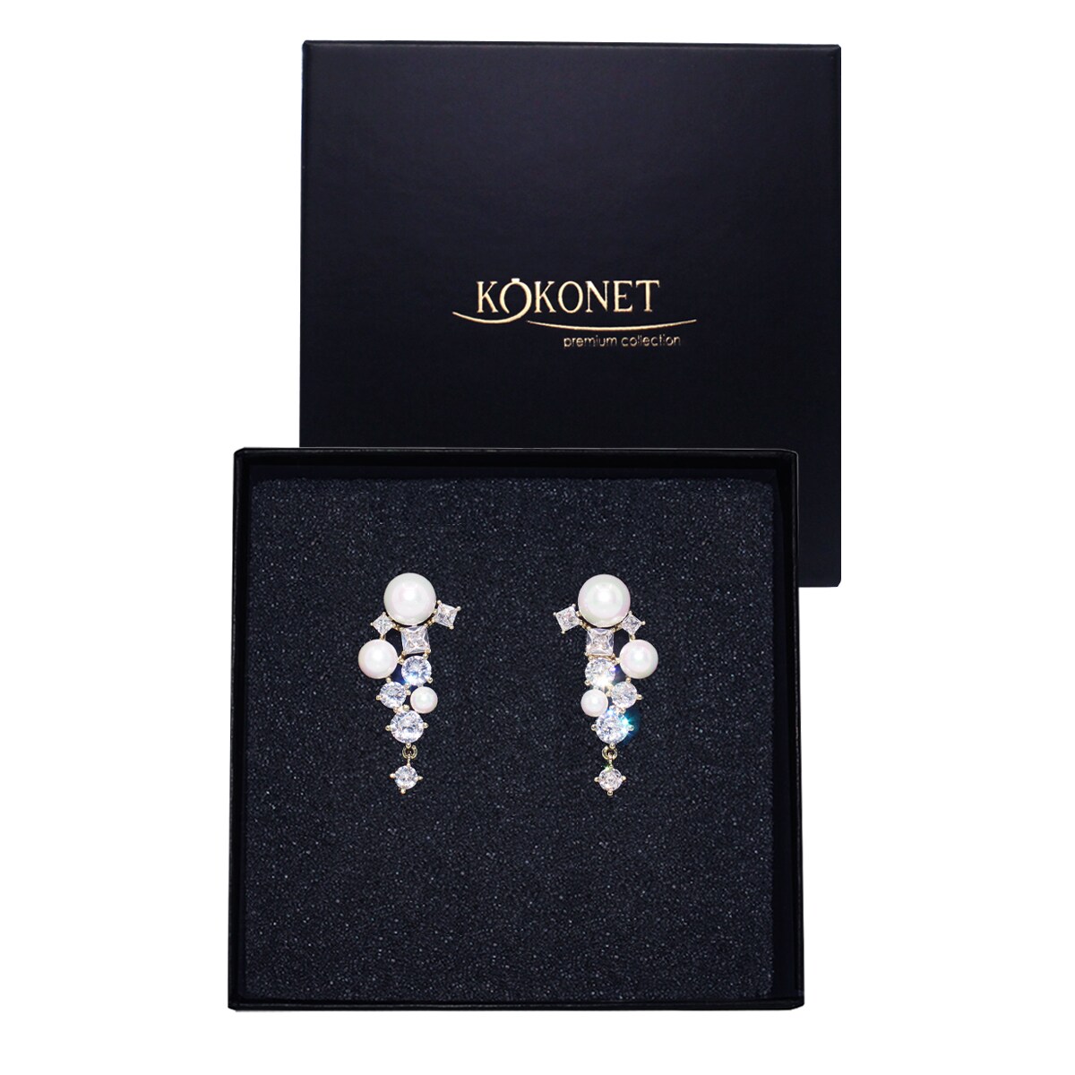 Kolczyki ślubne z perłami pozłacane na sztyft błyszczące widoczne efektowne ZŁOTE