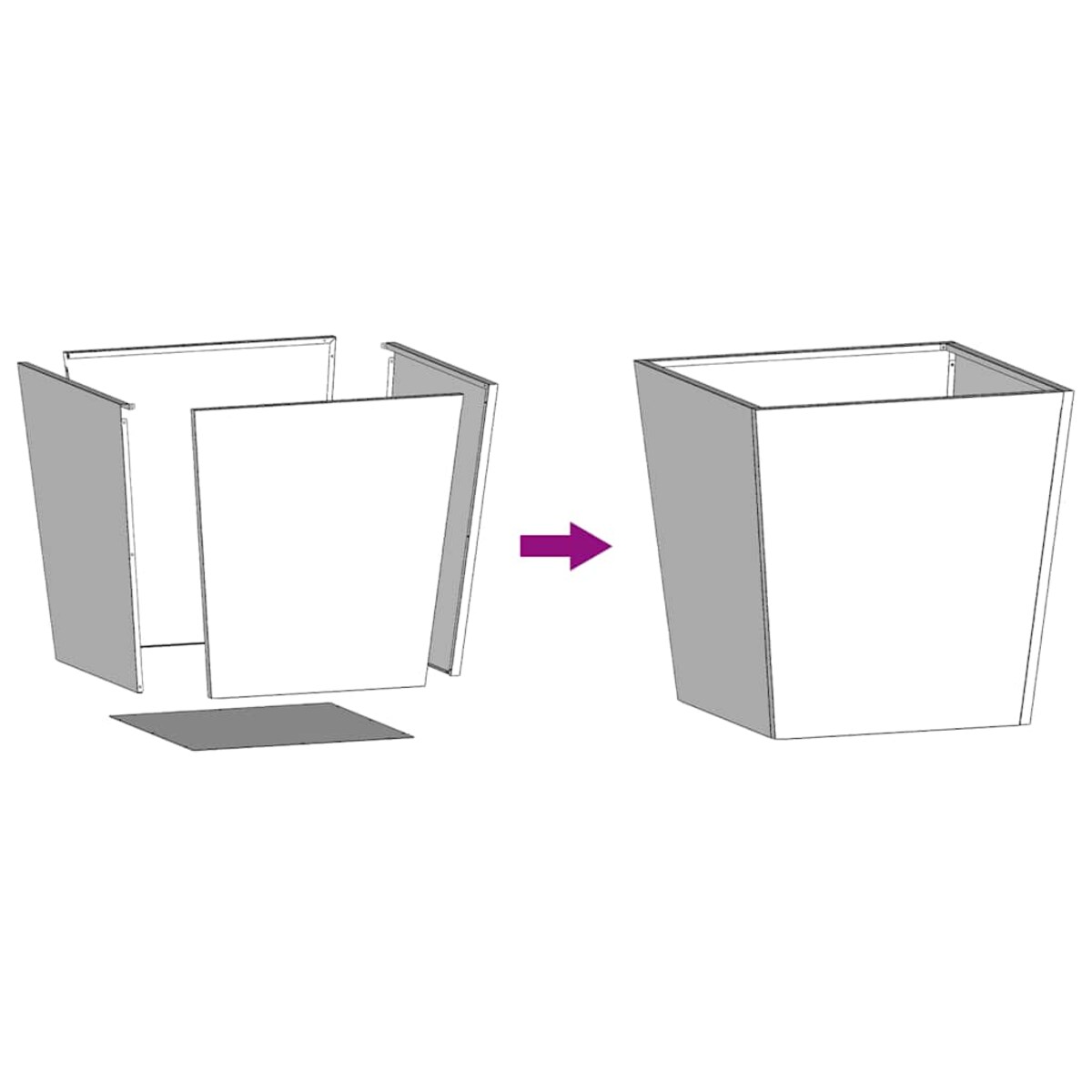 vidaXL Donica ogrodowa, 50x50x50 cm, stal galwanizowana