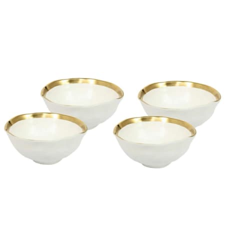 KARE komplet 4 misek BELL 15 cm biało-złoty