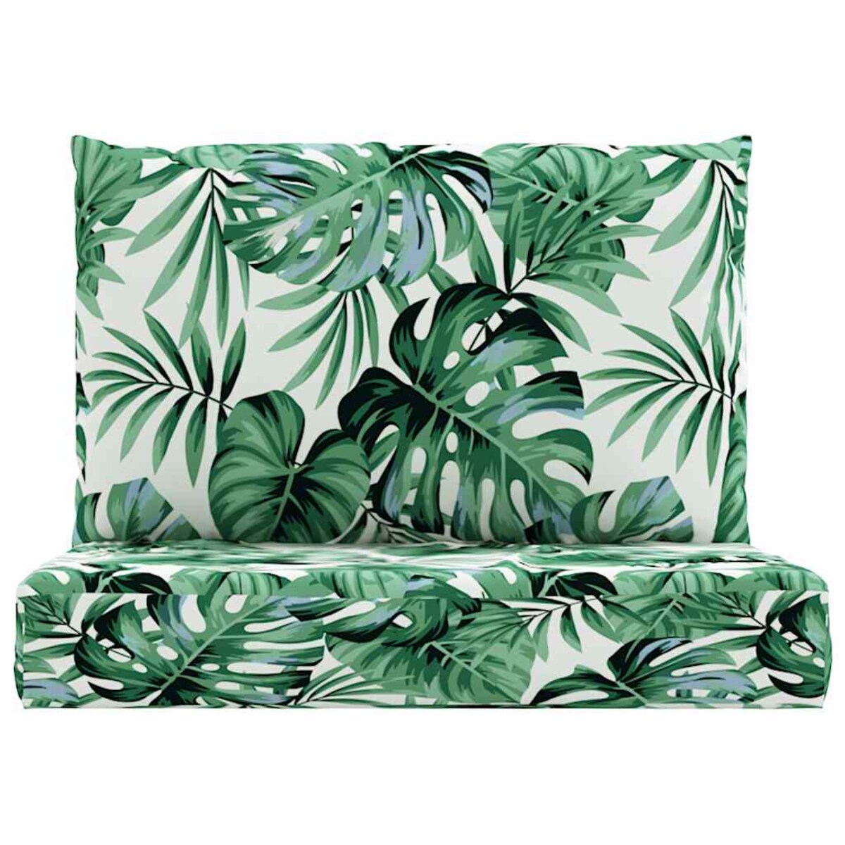 vidaXL Poduszki na sofę z palet, 2 szt., wzór w liście, tkanina