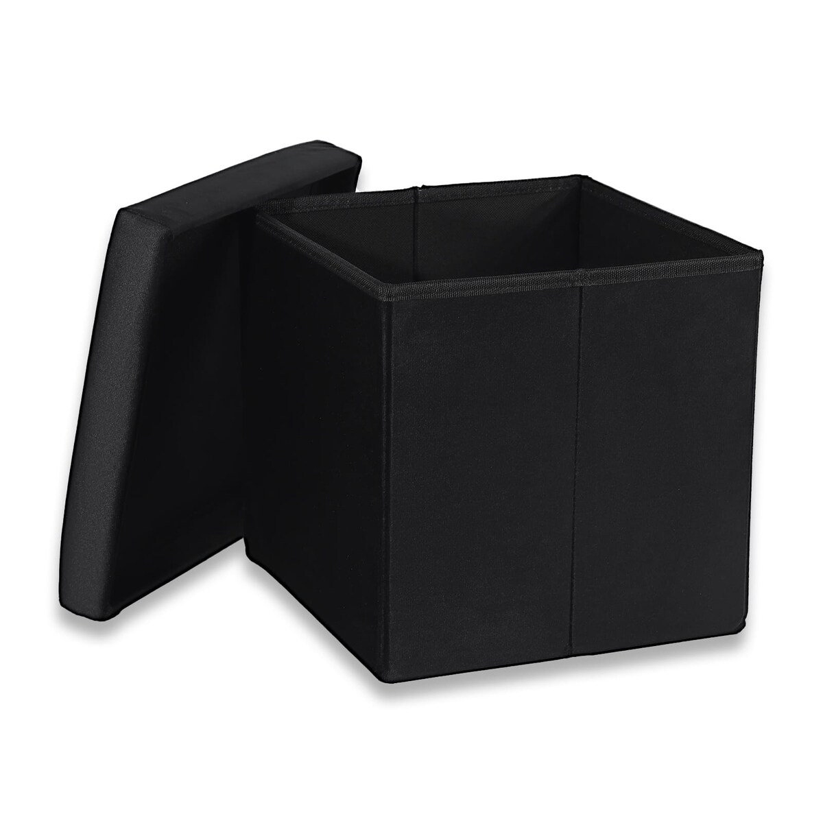 Pufa Składana M - 30X30X30 Cm Aksamit Czarna