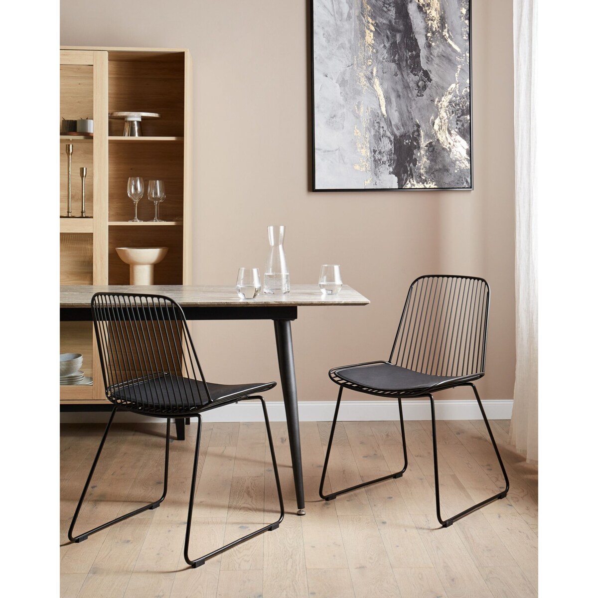 Zestaw 2 krzeseł do jadalni czarny PENSACOLA