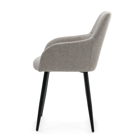 Krzesło nowoczesne tapicerowane NORDI szare na czarnych nogach