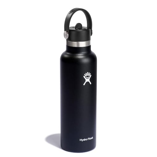 Butelka termiczna (czarna) Standard Mouth Flex Straw Cap Hydro Flask