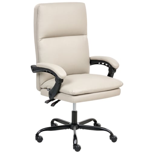 Fotel biurowy SERENE Ekoskóra Jasnobeżowy