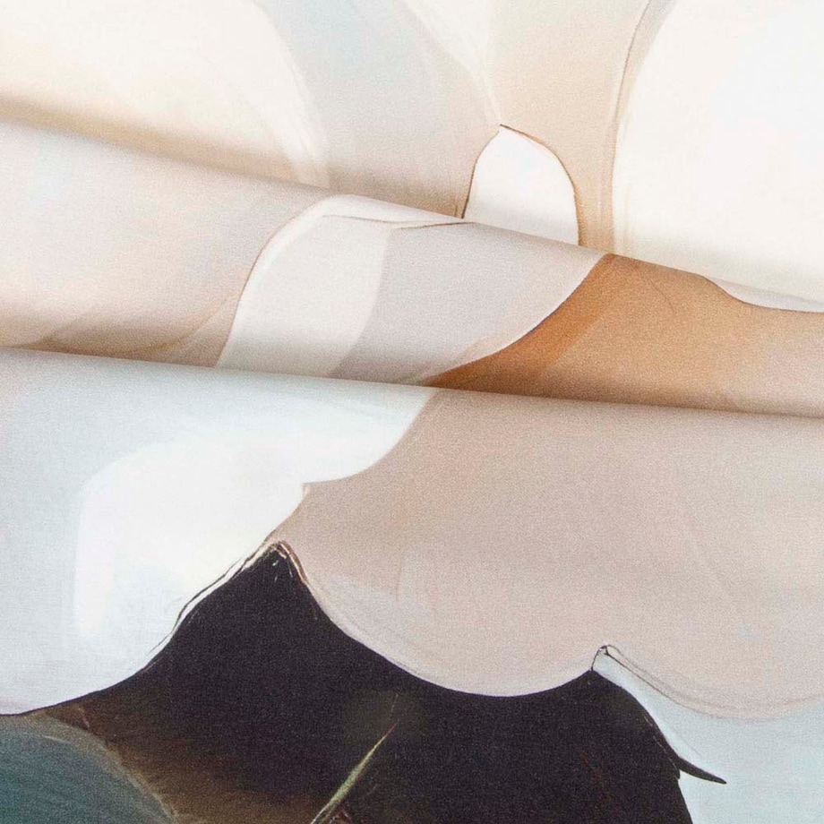 Pościel satyna bawełniana 140x200 Riviera szara w kremowe róże, Satynlove Premium