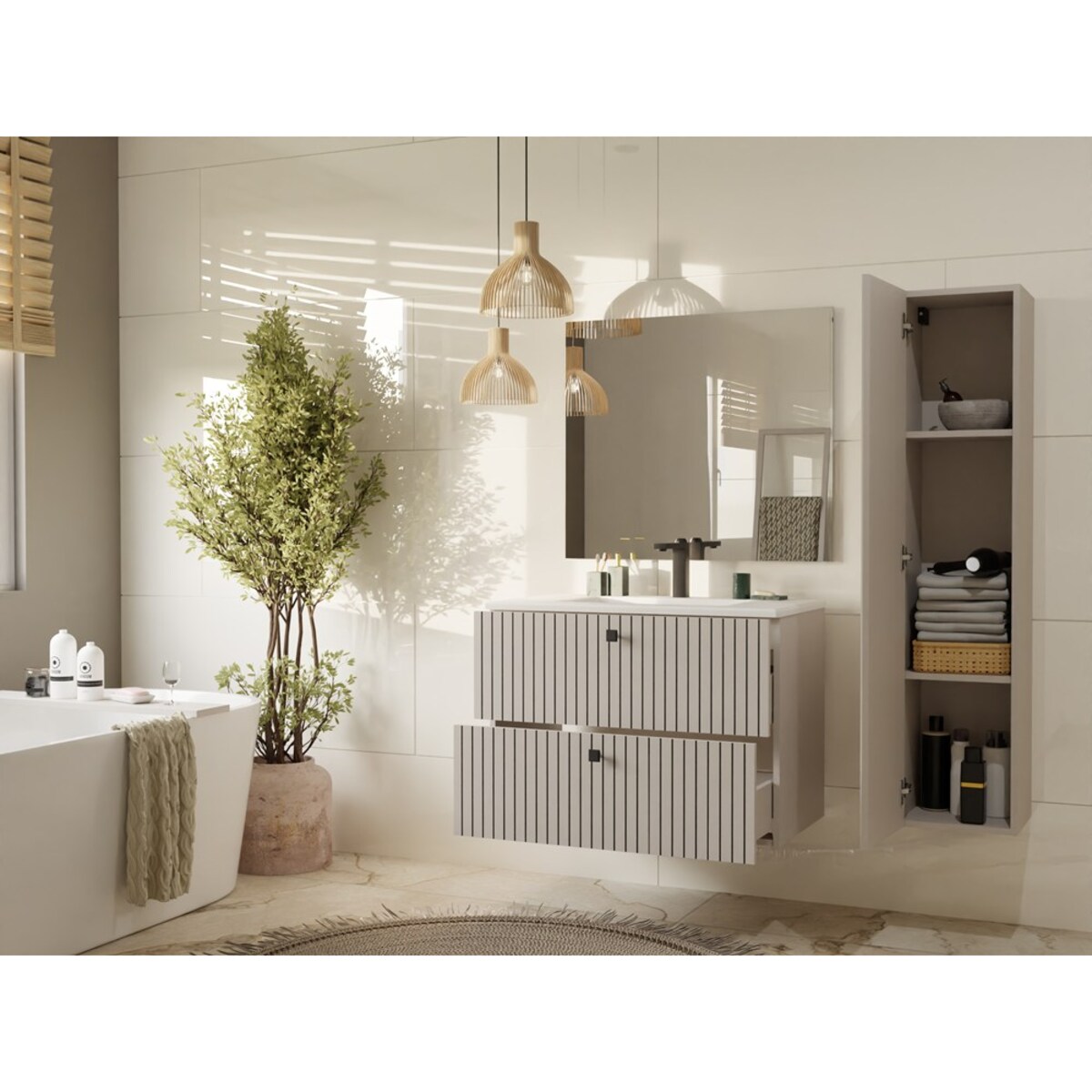 Szafka łazienkowa TIGO 80/2S/UMYWALKA KASZMIR