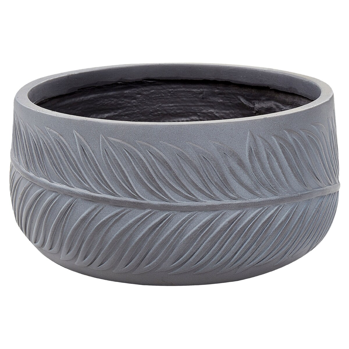 Doniczka okrągła 35 x 35 x 19 cm szara FTERO