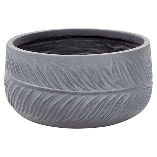 Doniczka okrągła 35 x 35 x 19 cm szara FTERO