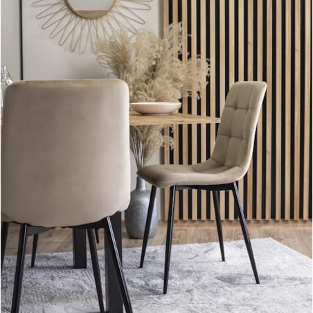 Krzesło Tapicerowane Kuchenne Welurowe Do Jadalni Kuchni Loft PERU Beż