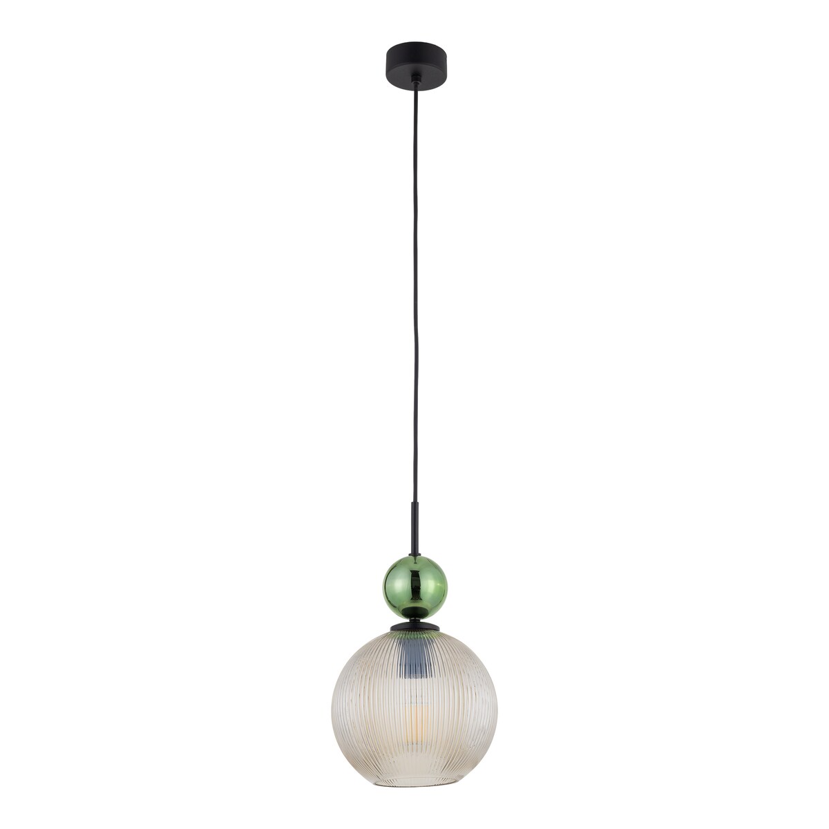 Lampa Wisząca Tk Lighting Sophia Big E27 Koniakowy Klosz Zielona Kulka